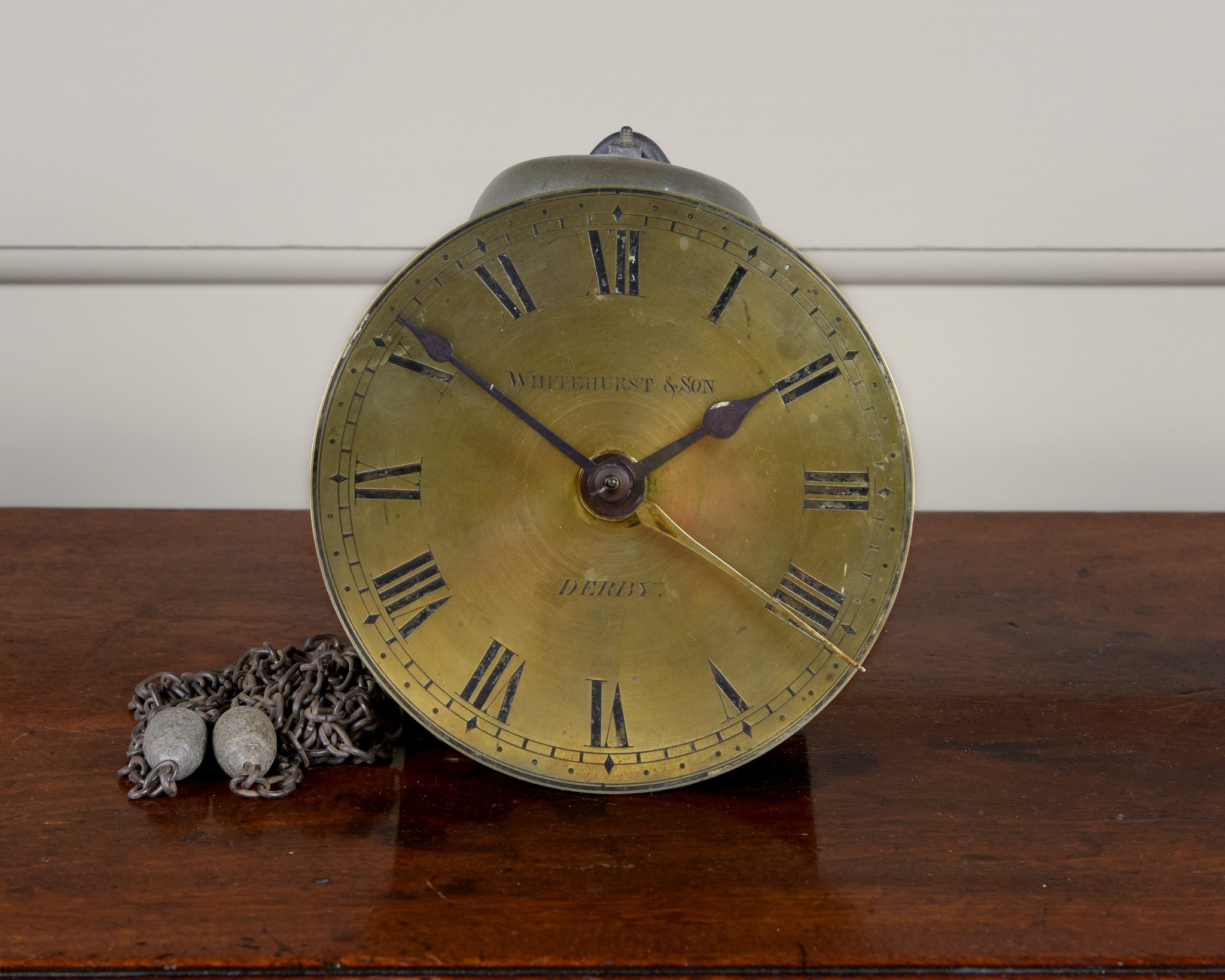 Whitehurst of Derby 30 hour Alarm clock W.F.Bruce Antique Clocks and